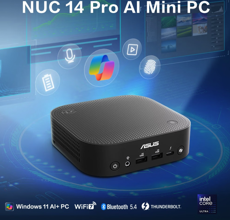 华硕NUC 14 PRO AI MINI迷你主机国内上市 商用定位5799元起售